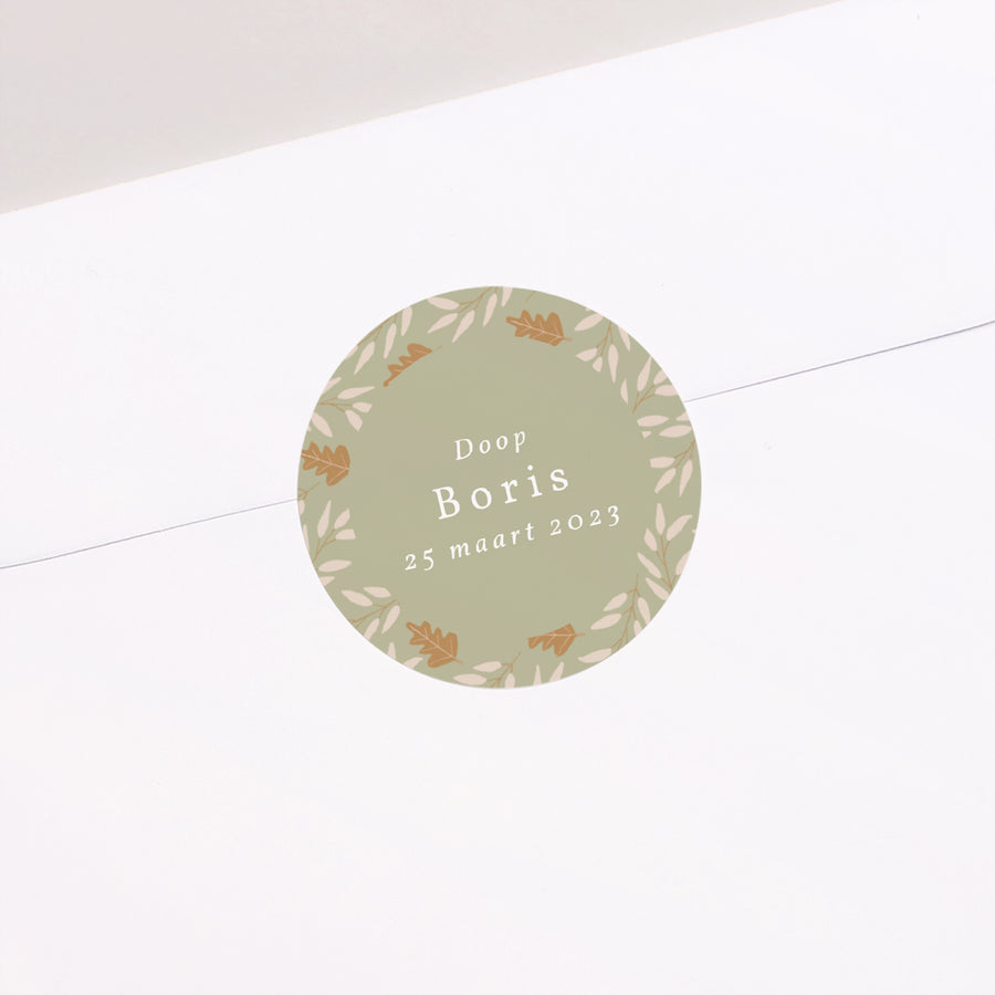 Sticker Doop Cirkel Herfstbladeren, jongen foto