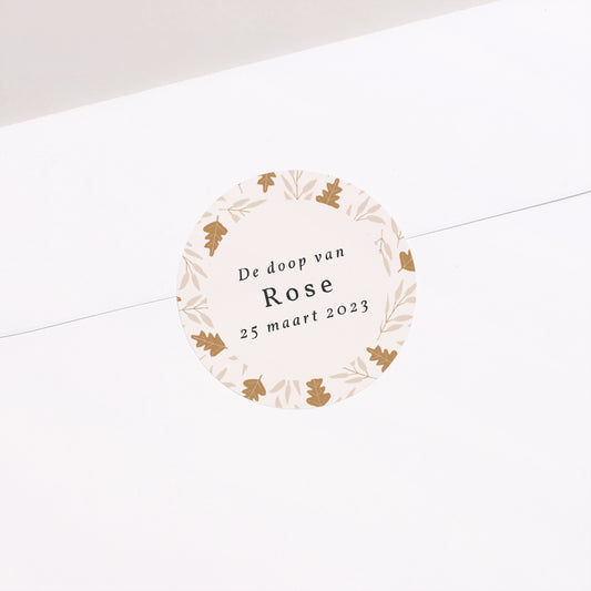 Sticker Doop Cirkel Herfstbladeren, meisje foto