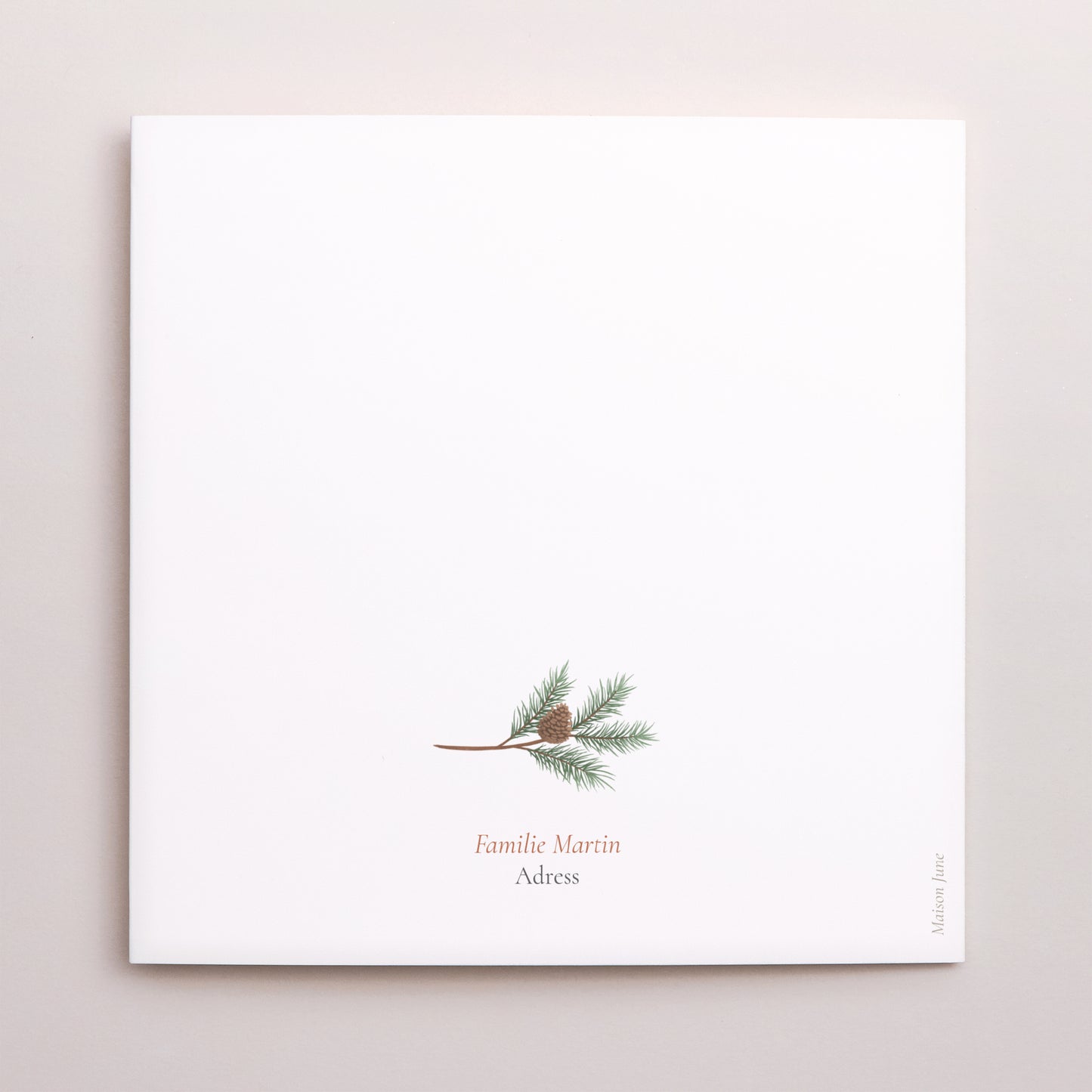 Kerstkaart Eindejaar Dubbel vierluik Kerstboomtakken foto N° 3