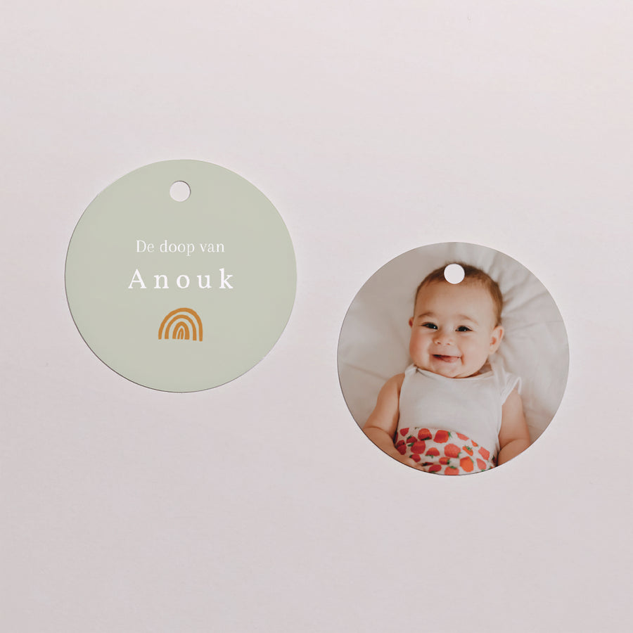 Cadeaulabel Doop Ronde Lentezwaluw foto