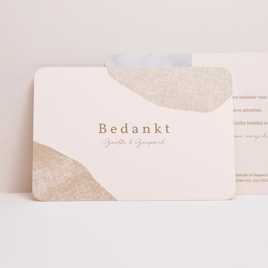 Bedankkaart Huwelijk Landschap, afgeronde randen Hart van Toscane foto