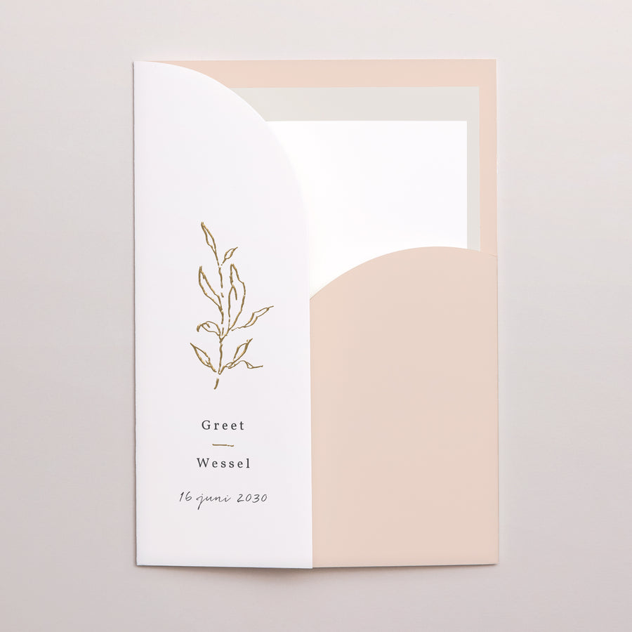 Uitnodigingskaart Huwelijk Map 2 kaarten Voorjaarstakje foto