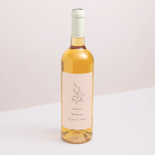 Flesetiket Huwelijk Portret Voorjaarstakje foto