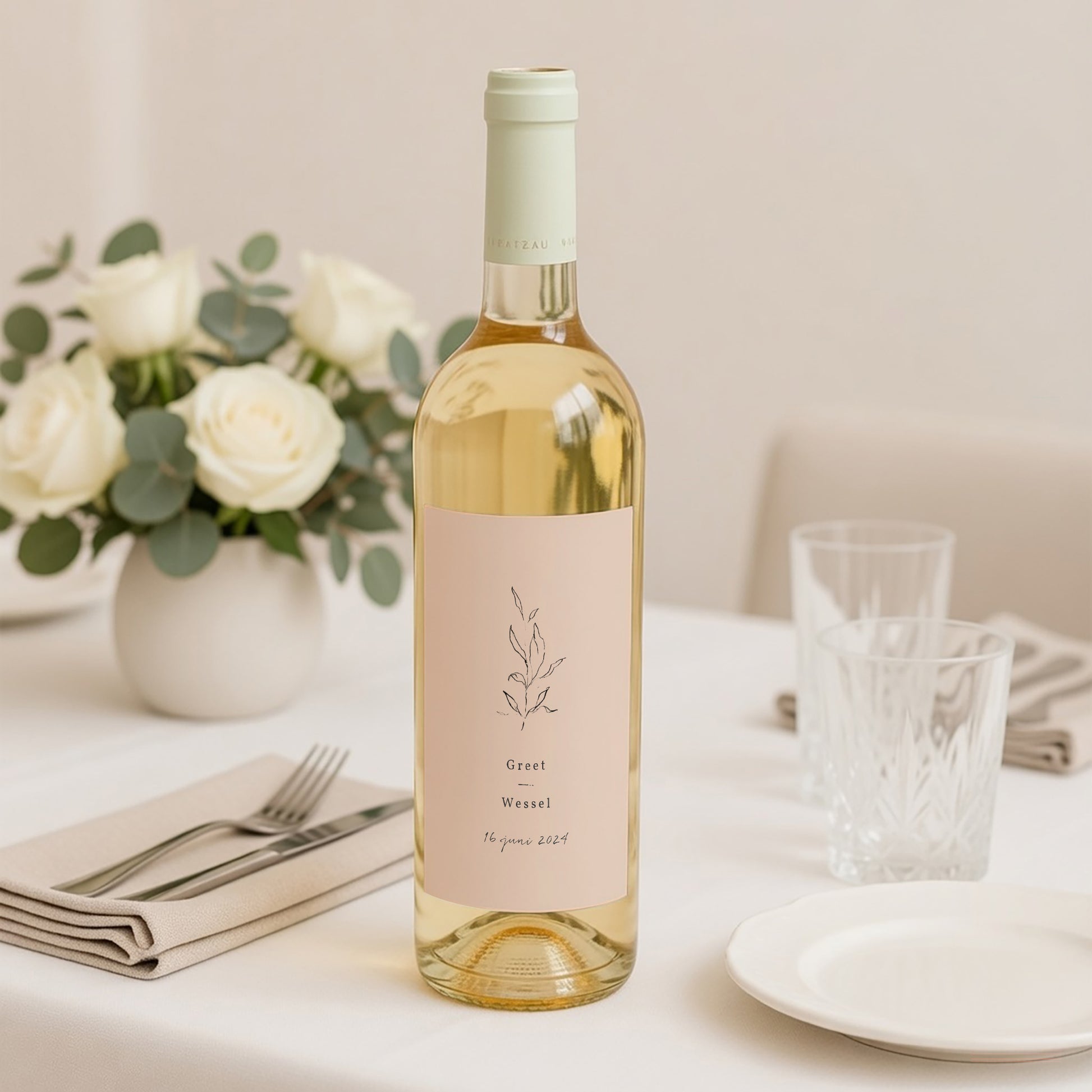 Flesetiket Huwelijk Portret Voorjaarstakje foto N° 2