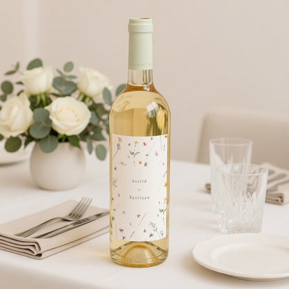 Flesetiket Huwelijk Portret Kleine bloemenkrans foto N° 2