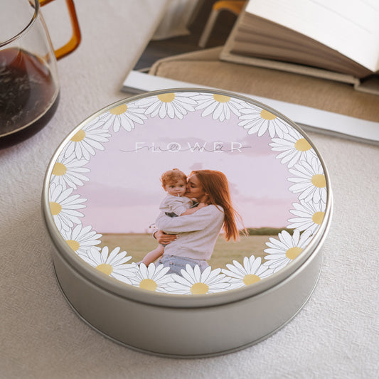 Metalen doos Objecten Ronde Mama Bloem foto