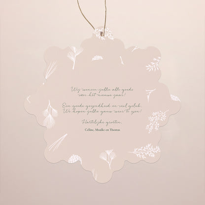 Kerstkaart Eindejaar Sneeuwvlok om op te hangen Tedere kerst foto N° 2