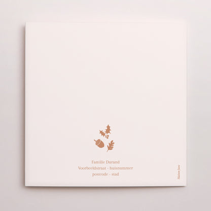 Kerstkaart Eindejaar Dubbel vierluik terracotta kerst circulaire compositie foto N° 3