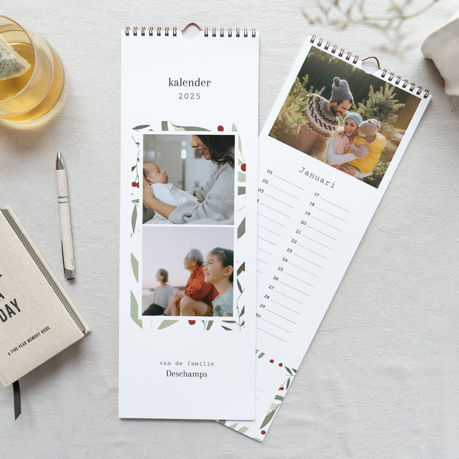 Kalender Eindejaar Perpetueel kerstmotief, groene tinten foto