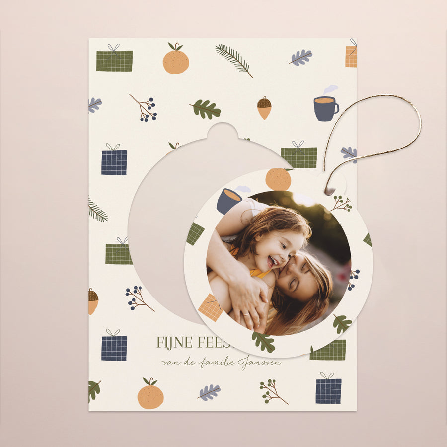 Kerstkaart Eindejaar Afneembaar Kerstgeest II foto