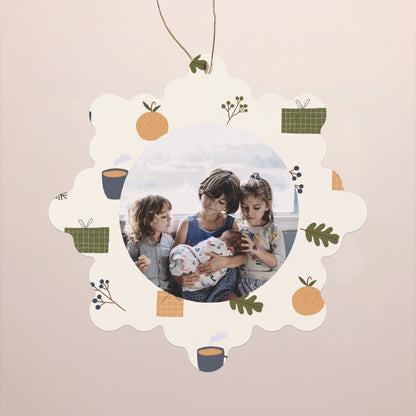 Kerstkaart Eindejaar Sneeuwvlok om op te hangen Kerstgeest II foto N° 1