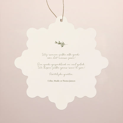 Kerstkaart Eindejaar Sneeuwvlok om op te hangen Kerstgeest II foto N° 2