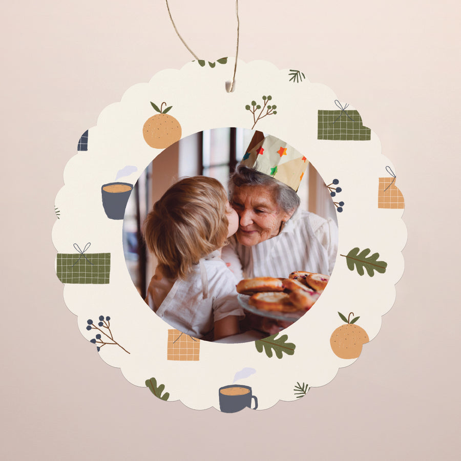 Kerstkaart Eindejaar Om op te hangen. Kerstgeest II foto