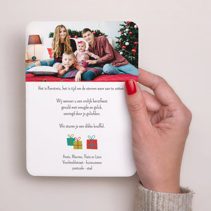 Kerstkaart Eindejaar Portret, afgeronde randen Sapins foto N° 3