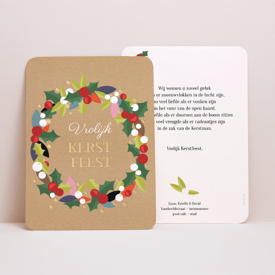 Kerstkaart Eindejaar Portret, afgeronde randen Kroon foto