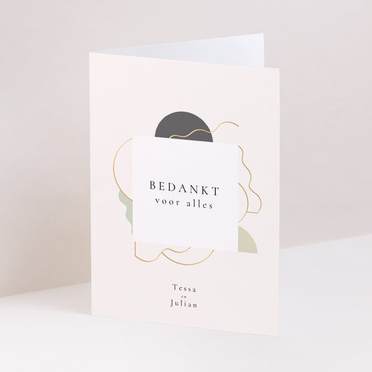 Bedankkaart Huwelijk Portret dubbele vouw Moderne voorschriften foto