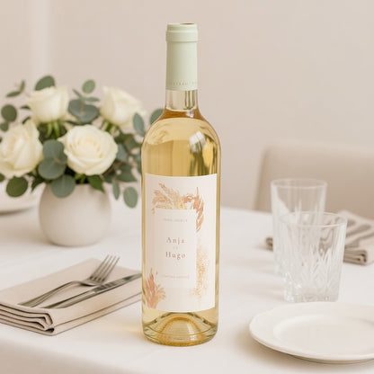 Flesetiket Huwelijk Portret pampa, frame buiten het midden foto N° 2