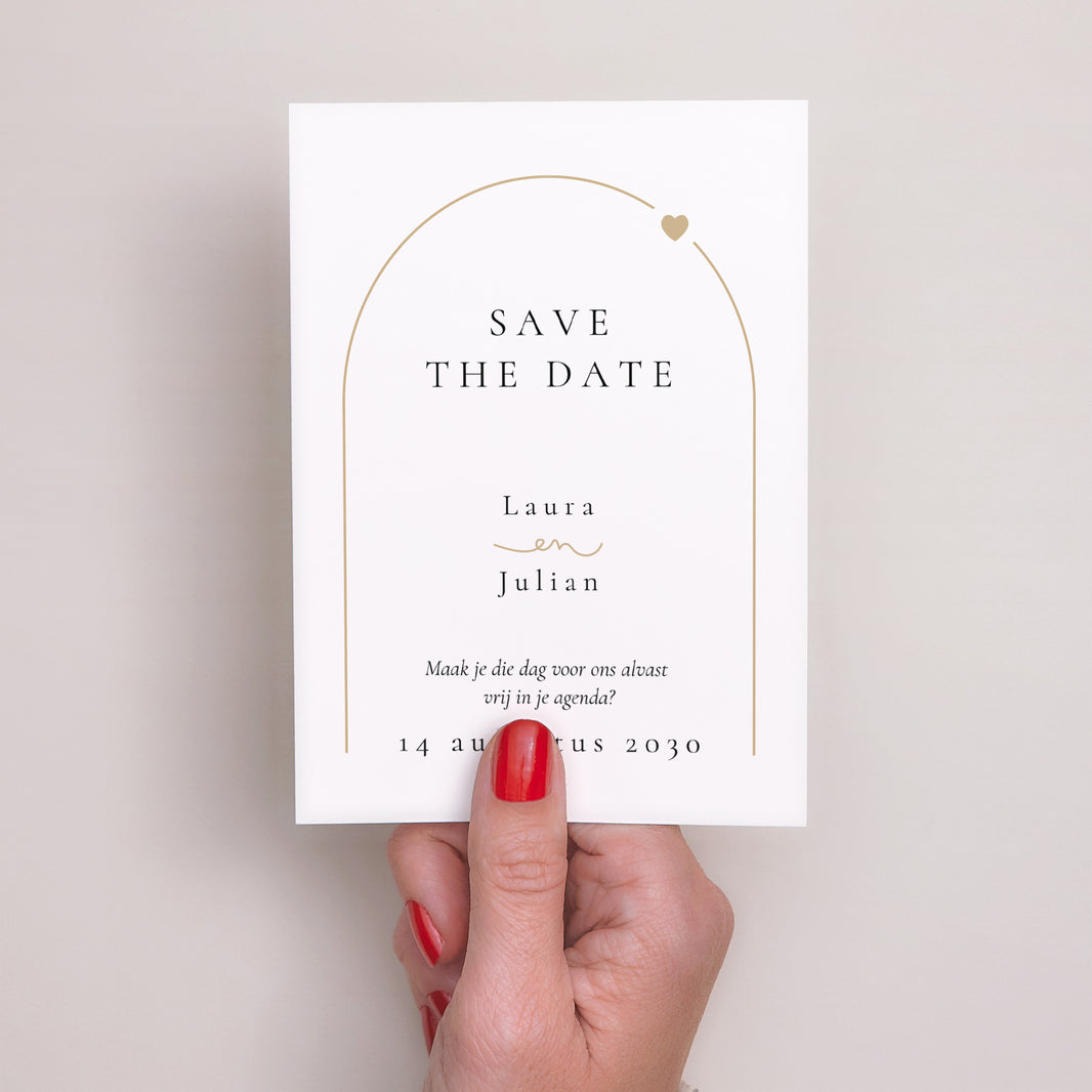 Save the date kaart Huwelijk Portret Oneindige liefde foto N° 2