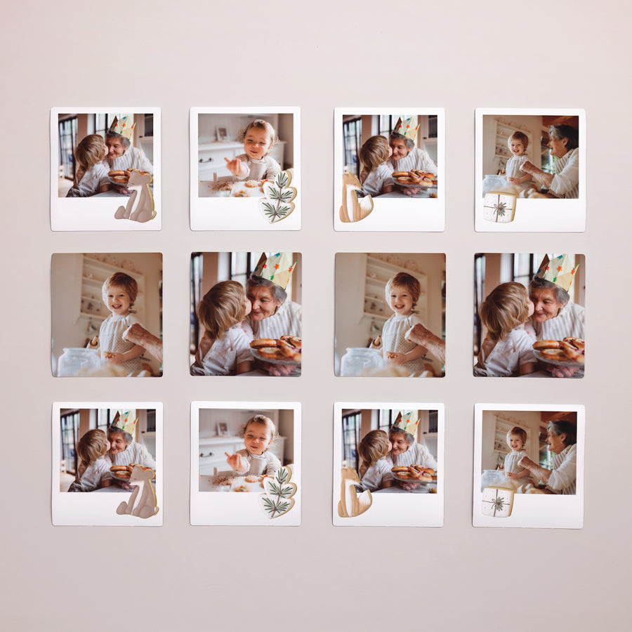 Fotoprint Eindejaar Set van 12, magnetisch Winterkoekje foto