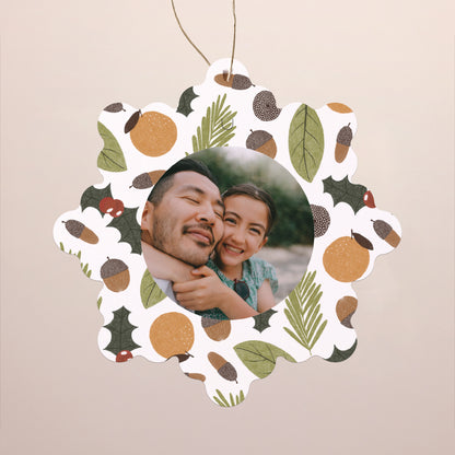 Kerstkaart Eindejaar Sneeuwvlok om op te hangen Winterzonnewende foto N° 1