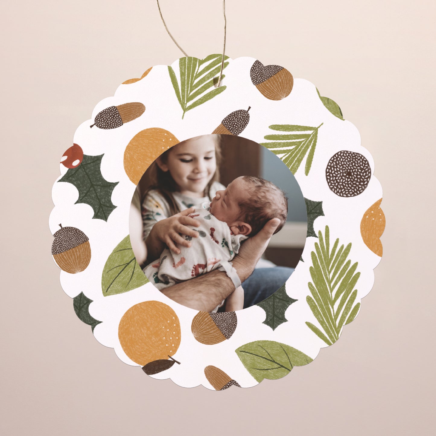 Kerstkaart Eindejaar Om op te hangen. Winterzonnewende foto N° 1