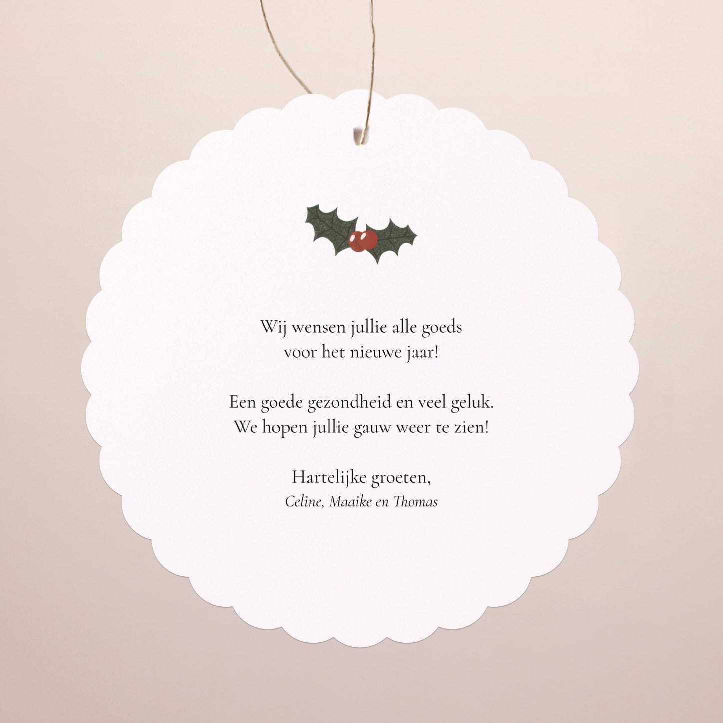 Kerstkaart Eindejaar Om op te hangen. Winterzonnewende foto N° 2