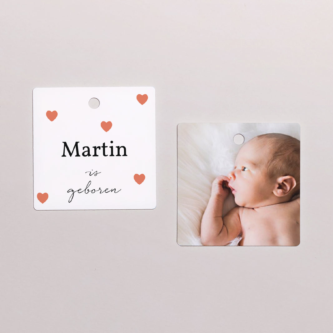 Cadeaulabel Geboorte Vierkant Atout Coeur foto N° 1