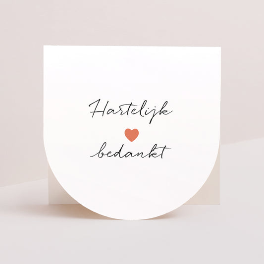 Bedankkaart Geboorte Dubbele vierkante vouwwaaier halvemaan. Atout Coeur foto