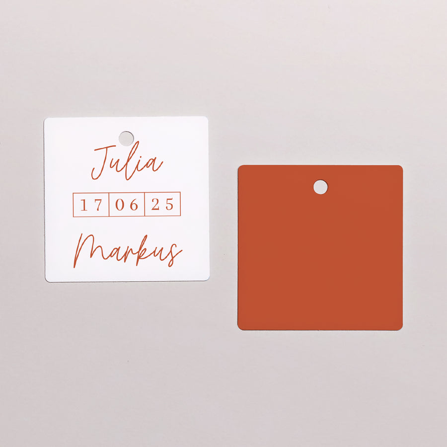 Cadeaulabel Huwelijk Vierkant Elegante typografie foto