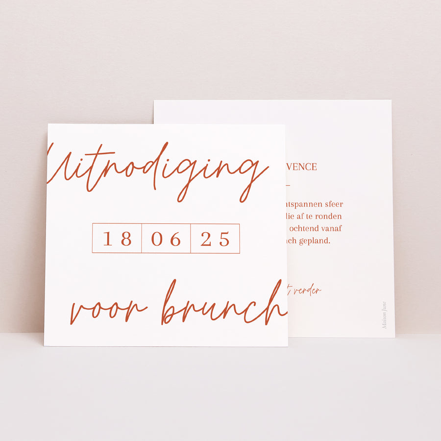 Uitnodigingen Huwelijk Vierkant Elegante typografie foto