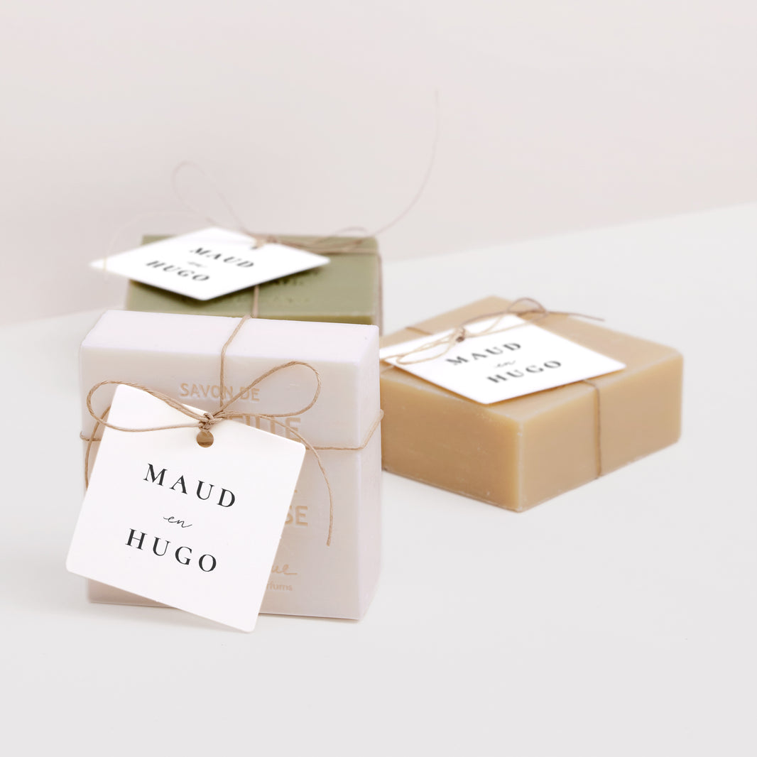 Cadeaulabel Huwelijk Vierkant Trio & Typo foto N° 2