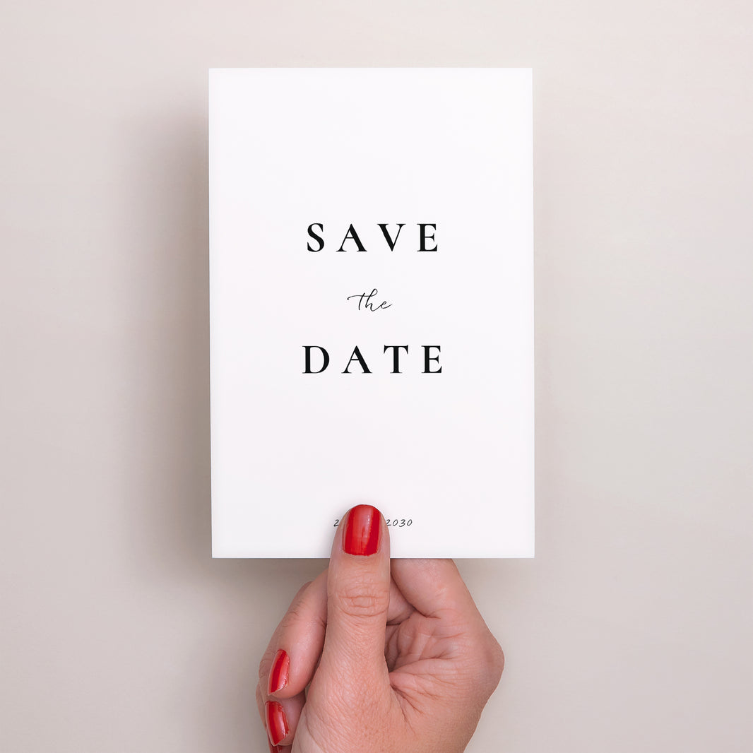 Save the date kaart Huwelijk Portret Trio & Typo foto N° 2