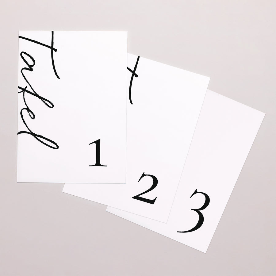 Tafelnummers Huwelijk Rechthoek Trio & Typo foto