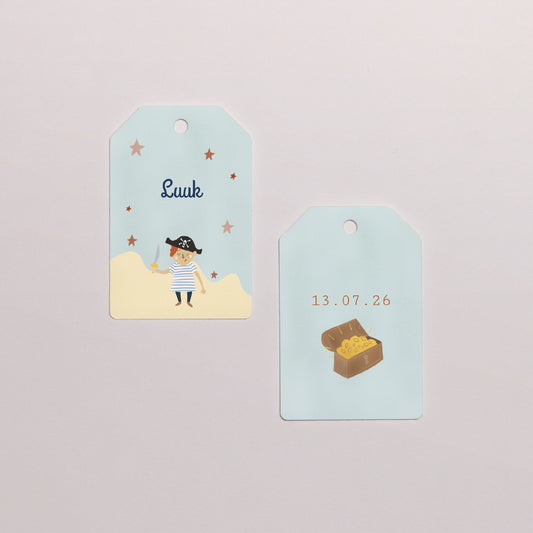 Cadeaulabel Kinderverjaardag Vlag Kleine piraat foto