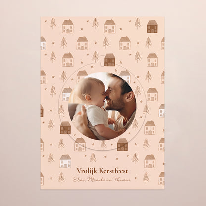 Kerstkaart Eindejaar Afneembaar Winterhuizen foto N° 2