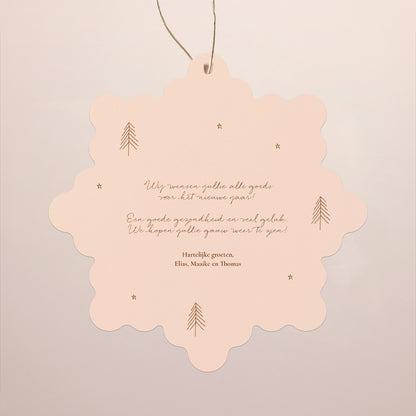 Kerstkaart Eindejaar Sneeuwvlok om op te hangen Winterhuizen foto N° 2