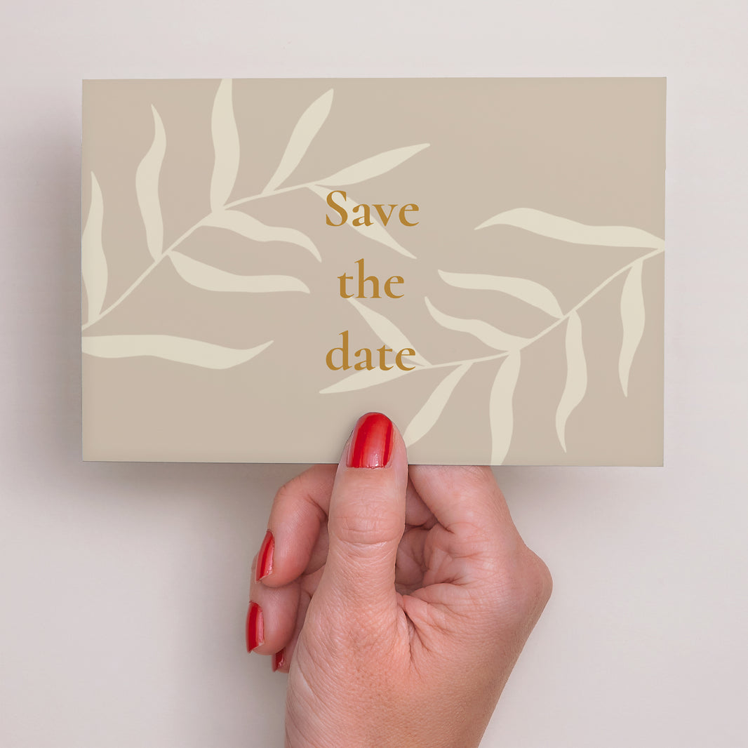 Save the date kaart Huwelijk Landschap Bohème Chic foto N° 3