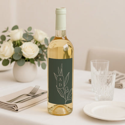 Flesetiket Huwelijk Portret De vereniging van de olijfboom foto N° 2