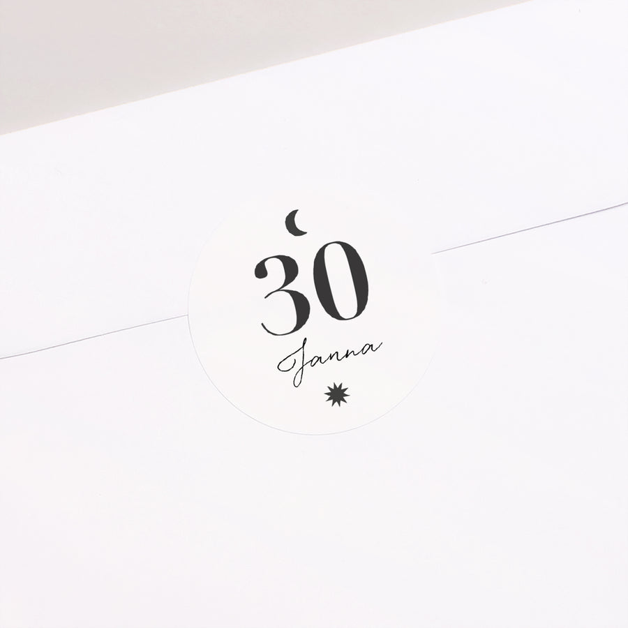 Sticker Verjaardag Volwassene Cirkel Arche Typo, 30 jaar oud foto