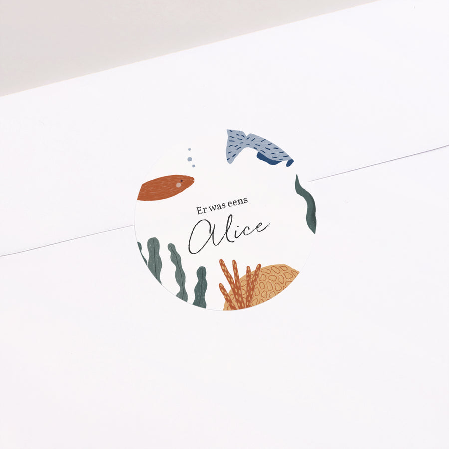 Sticker Geboorte Cirkel Er waren eens zeedieren foto