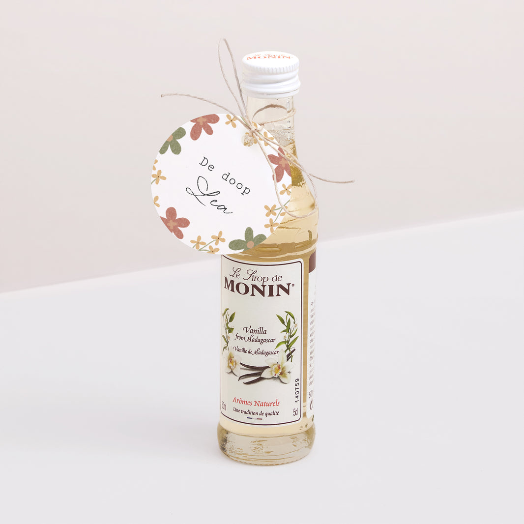 Cadeaulabel Doop Ronde Croix Florale foto N° 3