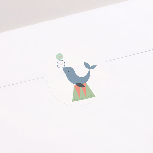 Sticker Kinderfeestje of Kinderverjaardag Cirkel Circusspellen foto