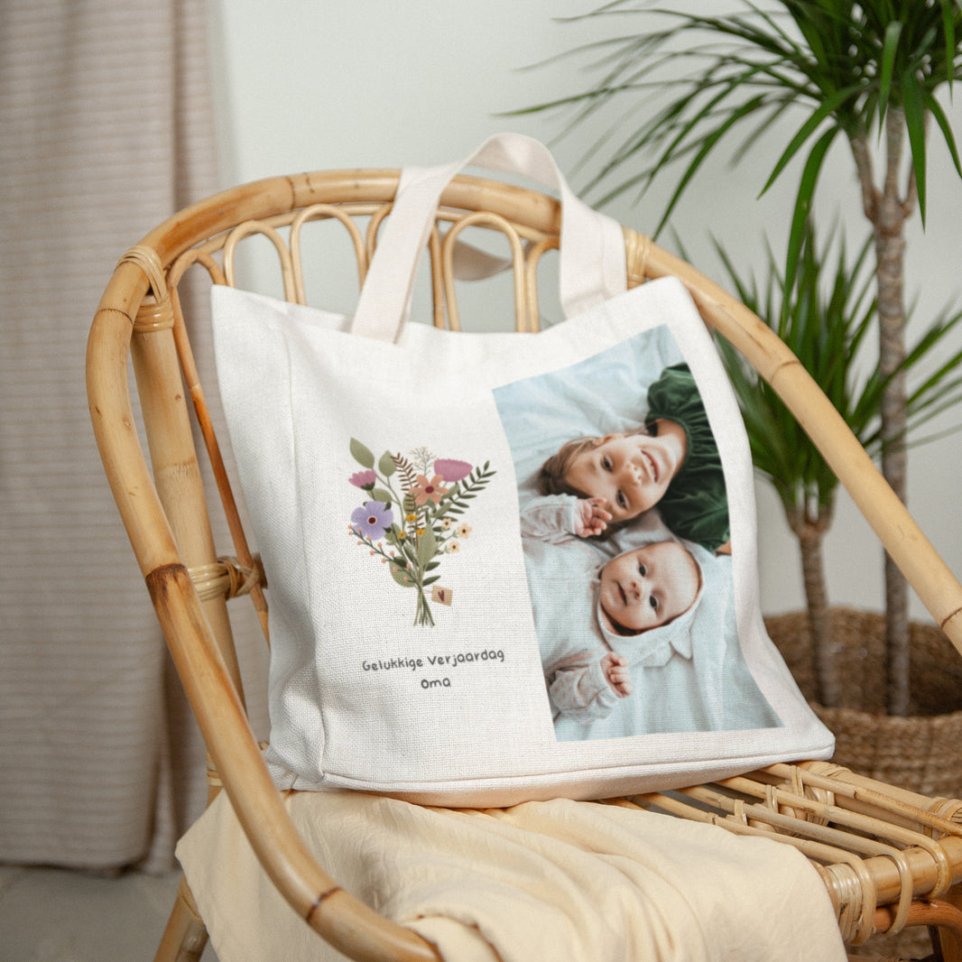 Tote Bag Objecten Handgreep van canvas Feestboeket foto N° 2