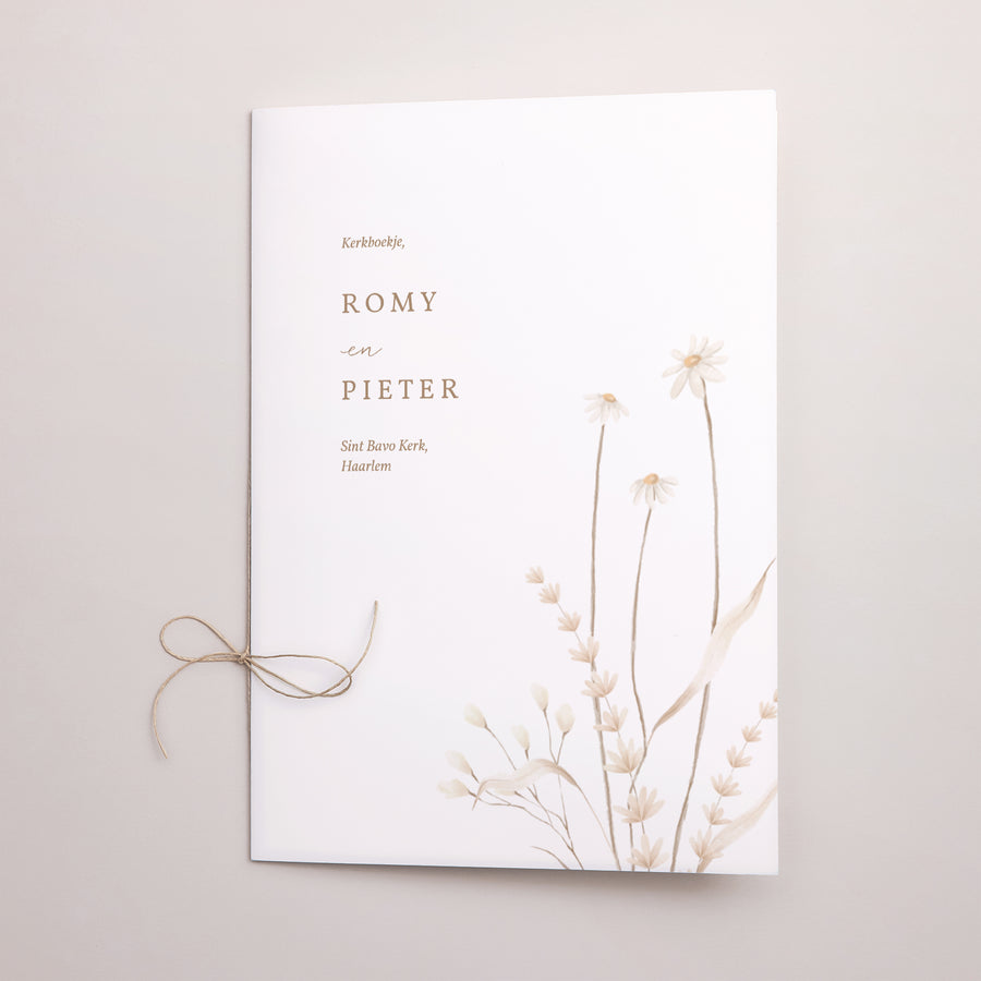 Kerkboekje Huwelijk Dubbele deur Wilde bloemen foto