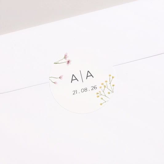 Sticker Huwelijk Cirkel Champêtre fleuri foto