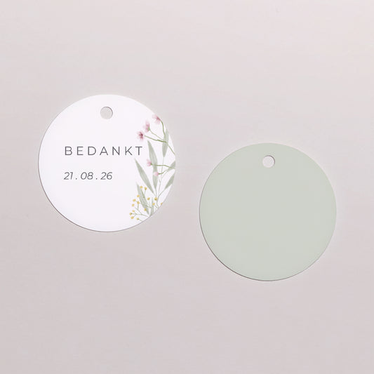 Cadeaulabel Huwelijk Ronde Champêtre fleuri foto