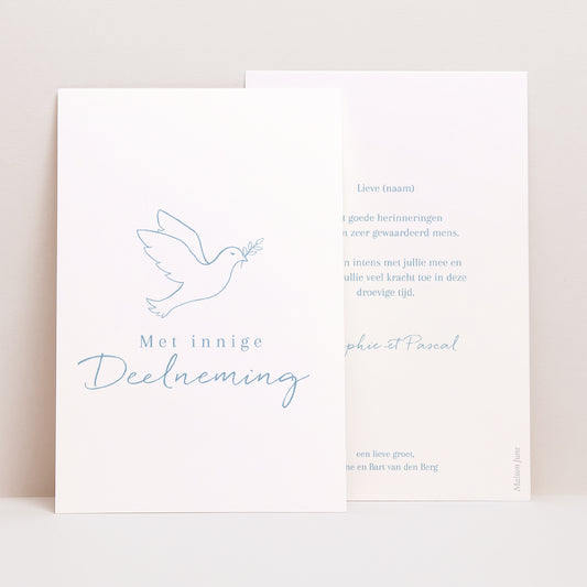 Condoleancekaart Overlijden Portret De vlucht van de duif foto