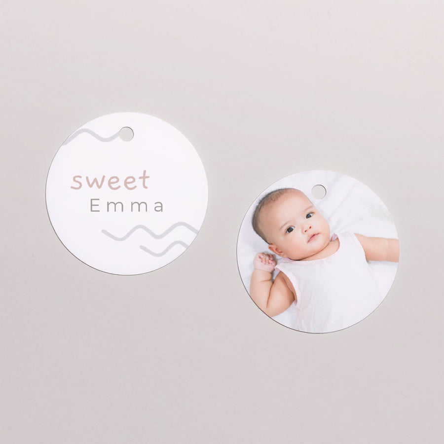 Cadeaulabel Geboorte Ronde foto