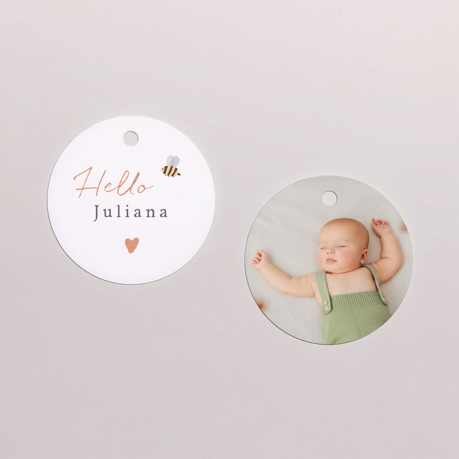Cadeaulabel Geboorte Ronde foto