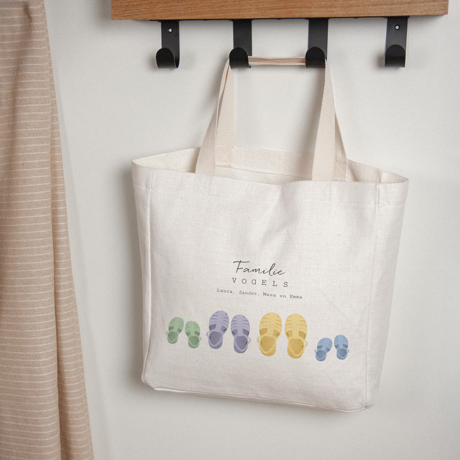 Tote Bag Geboorte Handgreep van canvas Kleine stappen aan de waterkant foto